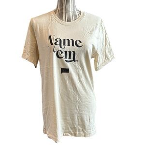 Real housewives of BH Cream Graphic Tee bravo tv Name ‘em short sleeve medium